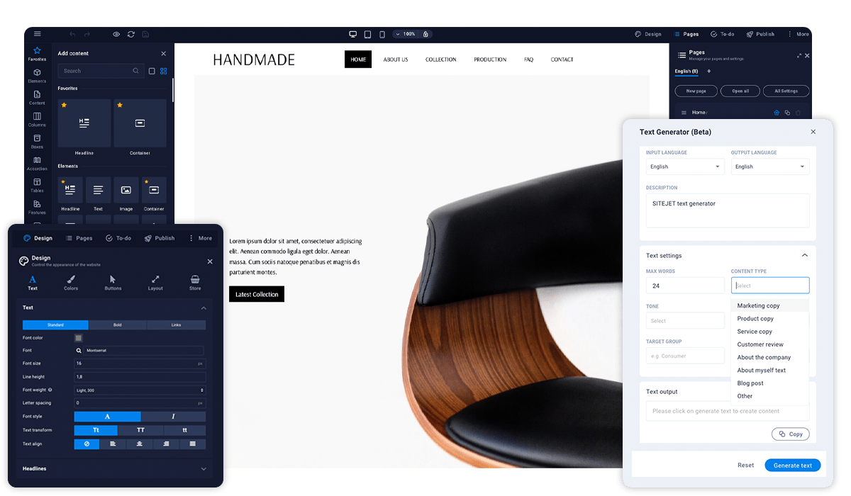 slick website builder